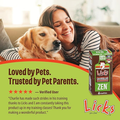 Licks Dog Zen Calming Aid Supplements - 15-use (Roasted Chicken Flavor)