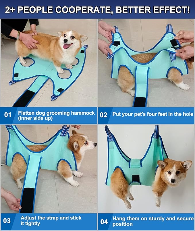 Dog Grooming Hammock, 2023 New Edition Extra Small Dog Hanging Harness Holder for Nail Clipping,Dog Nail Trimming Hammock,Dog Grooming Sling Dog Grooming Restraint Bag with Wide Strap Sewed