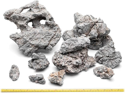 SubstrateSource Natural Stone for Aquarium, Terrarium, Paludarium, Reptile Enclosures - Set of Decorative Rocks for Landcapes, Aquascaping, Fish Tank Decor (Wolf Stone, 20 Pounds)