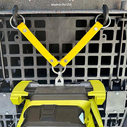 SparkDog Collars Dog Crate Fan Hanger, HotDawg Utility Strap, BioThane Ryobi P3320 Fan Hanger for Ruffland Dog Kennel, Bucket Holder Utility Strap - Made in The USA (Yellow)