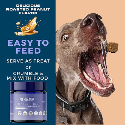 Joint Support for Dogs | Soft Chews with Glucosamine, Chondroitin, MSM & Turmeric | Helps Mobility, Flexibility & Pain Relief | Roasted Peanut Flavor, 90 Count
