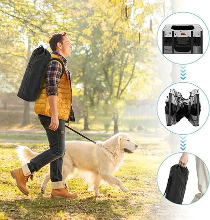 Portable Dog Playpen,Cat Playpen Pet Delivery Room,Portable Kennel Tent Game Pens Suitable for All Medium/Small Pets Metal Dog Crate,with Dog Pee Pad Carring Bag for Indoor/Outdoor Travel