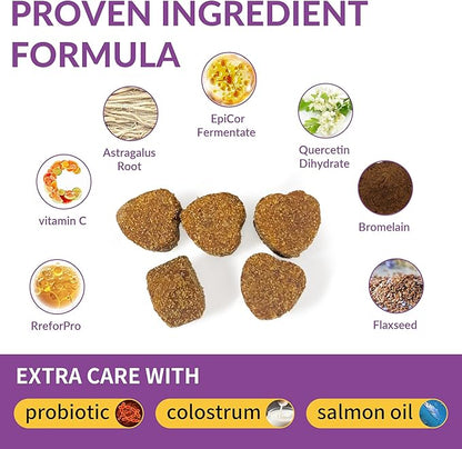 Probiotics for Dogs - Allergy Relief Chews Tablets for Dogs, Supporting Intestinal Health, Immunity - Relieving Itchy, Allergies, Licking Paws, Salmon Oil, Dry Skin and Hair Supplements-120ct