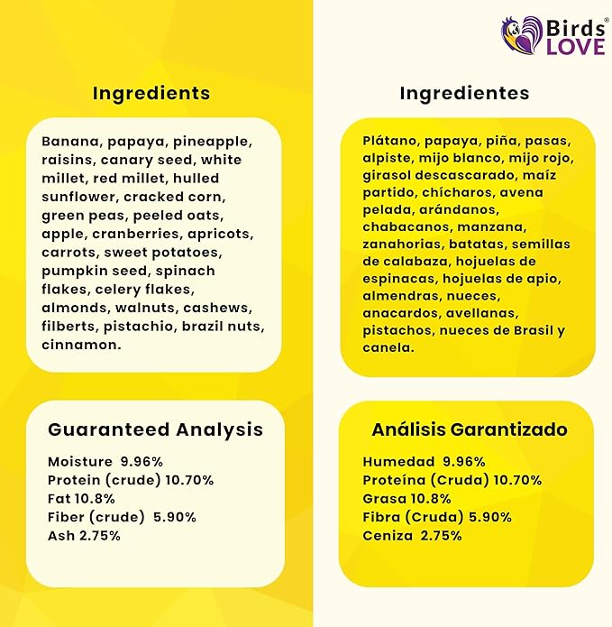 Birds LOVE All Natural Garden Blend Bird Food for Small Birds - Lovebirds, Cockatiels, Parakeets and Parrotlets 2lb