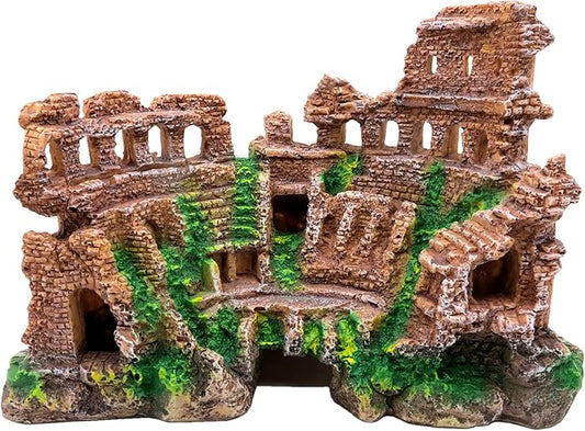 M2cbridge Antique Roman Column Ruins European Castle Aquarium Decorations Fish Tank Hideout Rocks (Roman Column Ruins)