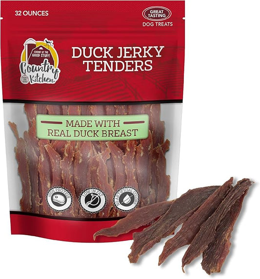Duck Jerky Tender Dog Treats, High Protein, Low Fat, No Artificial Colors, 32 oz