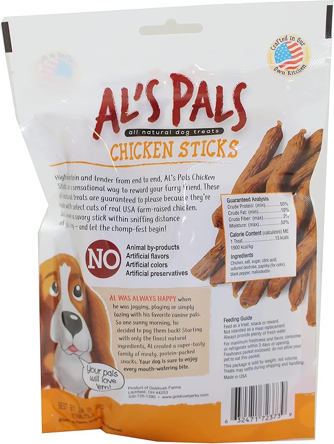 AL's Pals All Natural Dog Treats - Chicken Sticks 7.8 oz. Bag