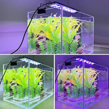 FEDOUR USB Mini Aquarium LED Light, Full Spectrum Aquarium Light with Extendable Brackets, Adjustable Aquarium Plant Light with External Controller, for Freshwater Tank (11-16in)