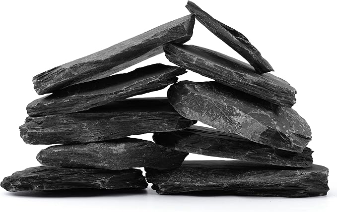 2-4 Inches Natural Slate Rocks 20 PCS Aquarium Stones for Aquascaping, Aquarium Landscaping, Terrariums, Fish Tank Decoration, Vivariums, Paludarium, Reptile and Amphibian Enclosures
