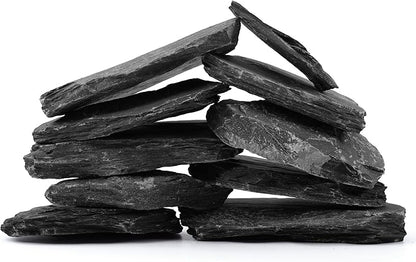 2-4 Inches Natural Slate Rocks 20 PCS Aquarium Stones for Aquascaping, Aquarium Landscaping, Terrariums, Fish Tank Decoration, Vivariums, Paludarium, Reptile and Amphibian Enclosures