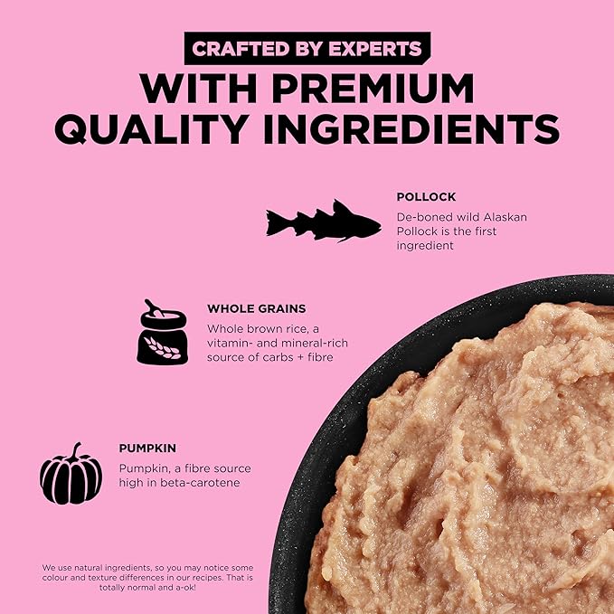 Go! Solutions Skin + Coat Care, Wet Dog Food, Pollock Pâté with Grains Sensitive Skin, 12.5 oz