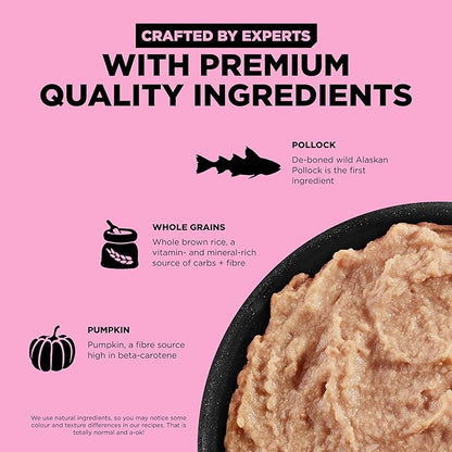 Go! Solutions Skin + Coat Care, Wet Dog Food, Pollock Pâté with Grains Sensitive Skin, 12.5 oz