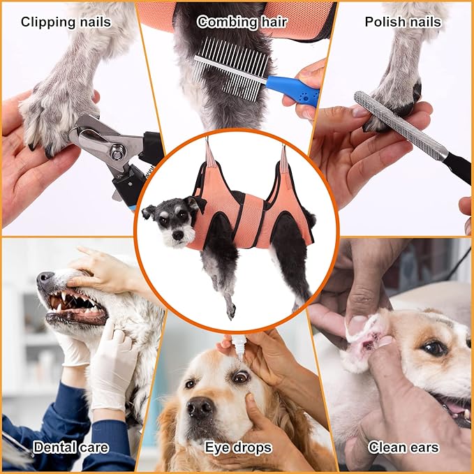 Dog Grooming Hammock,XXS Pet Grooming Harness for Extra Small Dogs,Dog Hanging Harness for Nail Trimming,Dog Nail Hammock,Dog Grooming Sling Holder with Wide Strap on Pet Restraint Bag