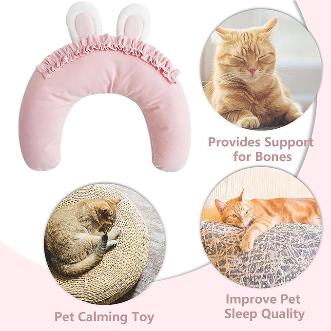 Pet Pillow for Dogs, Dog Calming Pillow, Cat Pillow, Soft Dog Neck Pillow, U-Shaped Pillow for Cat and Dog, Machine Washable Pet, Improve Pet Sleeping