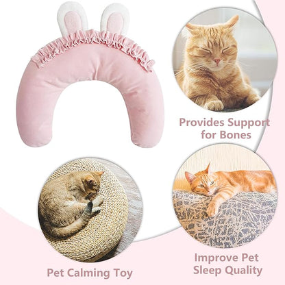Pet Pillow for Dogs, Dog Calming Pillow, Cat Pillow, Soft Dog Neck Pillow, U-Shaped Pillow for Cat and Dog, Machine Washable Pet, Improve Pet Sleeping