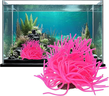 Sporn Sea Anemone Fish Tank Decor Pink, Aquasape Your Fish Tank Decorations with Vibrant Aquarium Decorations, 100% Safe Material, Made in USA