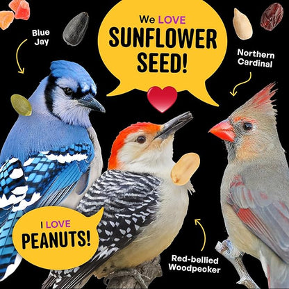 Nut & Fruit Wild Bird Seed  10 lb. Gourmet Bird Food with Sunflower Hearts, Peanuts, Tree Nuts & Real Fruit  No Corn, Milo or Millet Bird Seed for Outside Feeders