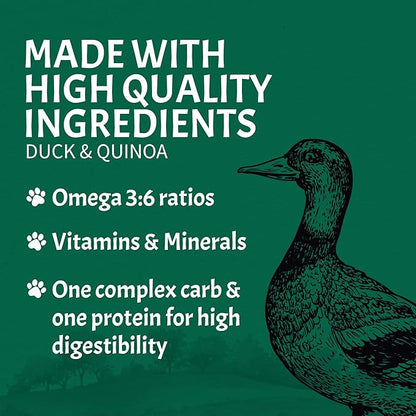 Canine Caviar - Open Sky: Duck & Teff Alkaline Dry Dog Food, Limited Ingredients, Gluten-Free, Based on Science & Research, Veterinary Alternative Diet (4.4 Pound Bag)