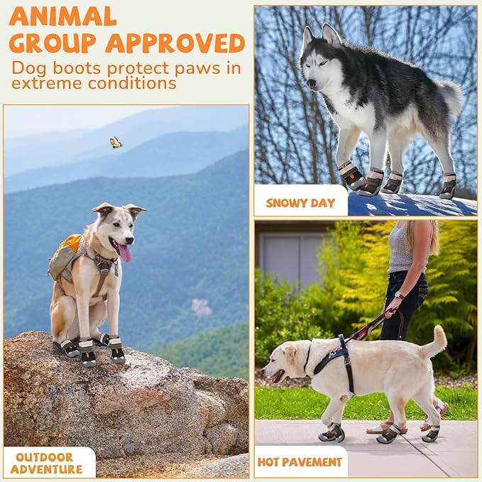 Dog Shoes for Large Small Medium Dogs, Dog Boots for Hot Pavement, Breathable Dog Booties & Paw Protectors, Anti-Slip Puppy Shoe for Summer Outdoor Hiking with Reflective Straps Size 1