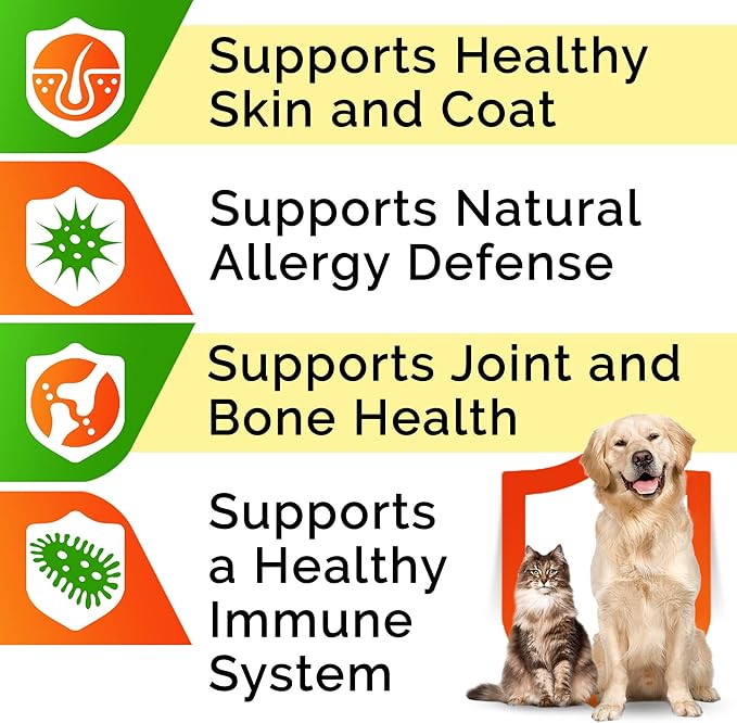 StrellaLab 64 OZ Salmon Oil for Dogs - Omega 3 for Dogs & Cats, Itch & Allergy Relief, Wild Alaskan Salmon Oil Dogs Skin & Coat, Dog Fish Oil Liquid, Shedding Supplement EPA & DHA Fatty Acids - 2Packs