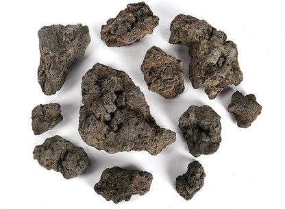 LANDEN Black Icelandic Lava Stone Natural Rocks (18lbs, 3~11 inches,11pcs) for Aquariums, Paludariums, Terrariums, Caves and Rocky Peaks, Mountainous Desert Landscapes