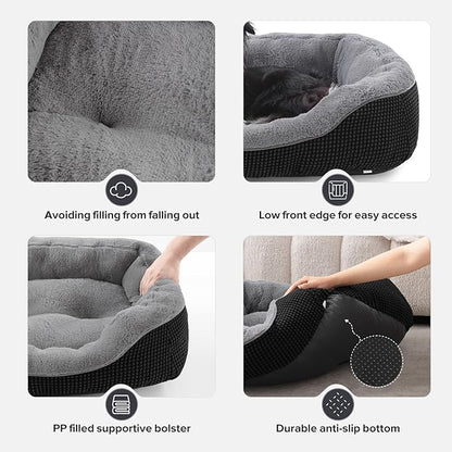 INVENHO Small Dog Bed Washable Orthopedic Calming Warming Durable Pet Bed with Anti-Slip Bottom