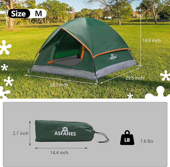 Outdoor Waterproof Pet Camping Tent, Cave Bed for Indoor Cats and Small Dogs, Portable Cat House Dog House, 29.5x29.5x18.9'', Green, M.