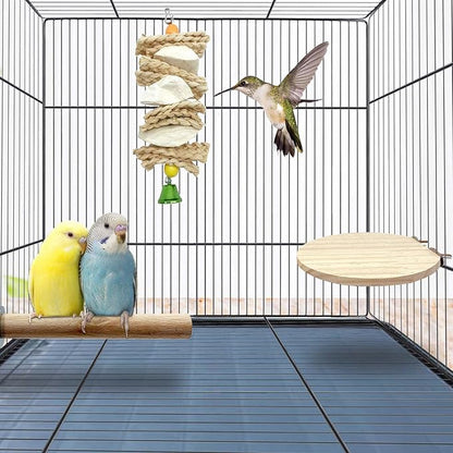 6 Pcs Bird Perches Parrot Perch Stand Platform Bird Cuttlebone Beak Grinding Stone Chew Toys Cage Accessories for Parakeets Cockatiels Conures Lovebirds