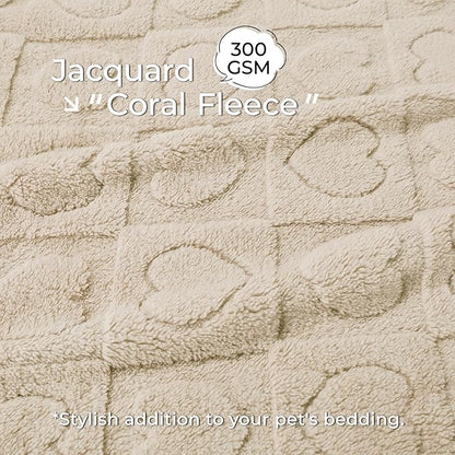 Luciphia Small Dog Blanket Washable Pet Bed Cover Soft Fluffy Puppy Blanket with Premium Fleece Cozy Calming Cat Blankets for Indoor Cats Beige 41x31 inch