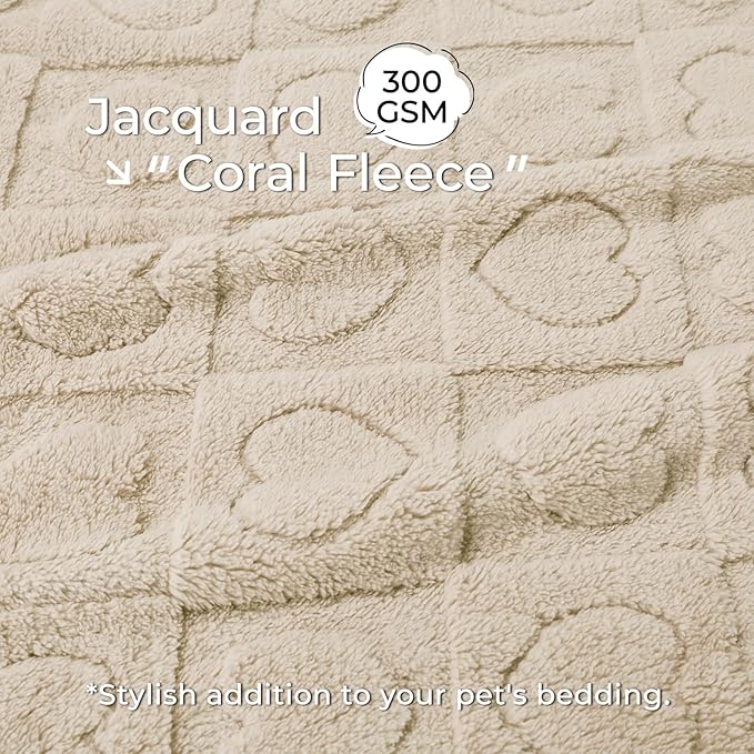 Luciphia Small Dog Blanket Washable Pet Bed Cover Soft Fluffy Puppy Blanket with Premium Fleece Cozy Calming Cat Blankets for Indoor Cats Beige 57x40 inch