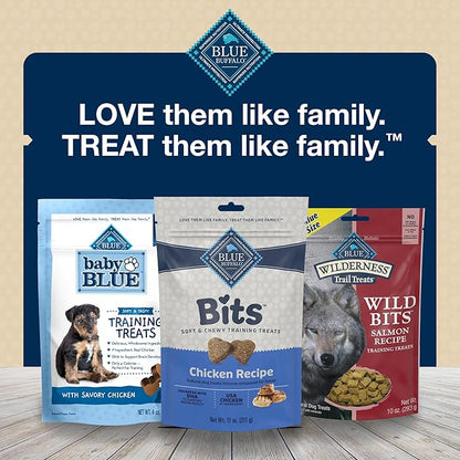 Blue Buffalo Bits Soft Dog Treats for Training, Made With Natural Ingredients & Enhanced with DHA, Beef, Salmon, Turkey, & Chicken 4-oz Variety Pack, 4 ct