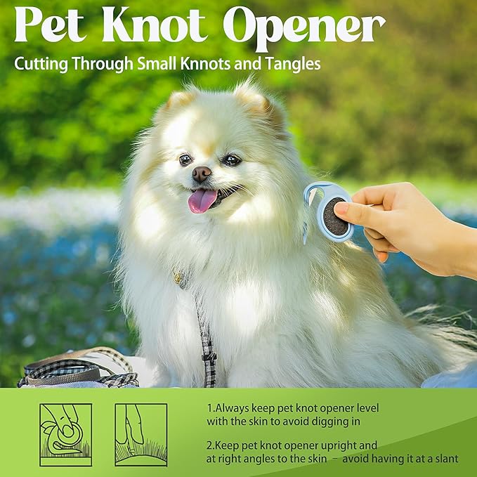 3 PCS Deshedding Dog Brush Grooming Kit for Pet Dogs Cats Poodle Dematting Comb for Removing Tangles and Knots Slicker Cat Matted Fur Cutter Pet Hair Remover Tool For Short & Long Hair