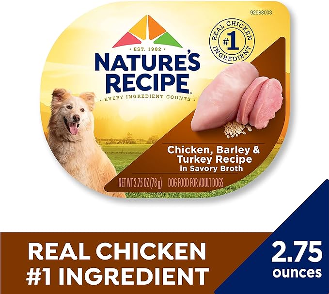 Nature's Recipe Wet Dog Food, Chicken & Turkey in Broth Recipe, 2.75 Ounce Cup (Pack of 12)