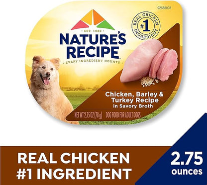 Nature's Recipe Wet Dog Food, Chicken & Turkey in Broth Recipe, 2.75 Ounce Cup (Pack of 12)