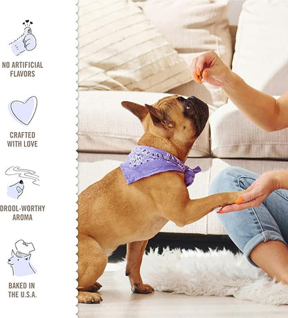 Three Dog Bakery Peanut Butter & Honey Bites - Dog Treats, Dog & Puppy Training Treats, Dog Biscuits, Mess-Free Snacks for Dogs, Human-Inspired Dog Treats