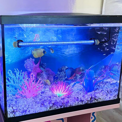 Submersible Aquarium Light for Fish Tank: Full Spectrum Aquarium Plant Light with Dimming Colors Change - 5in Underwater Fish Tank Light with Remote and Suction for 5 gallon Saltwater Freshwater Tanks