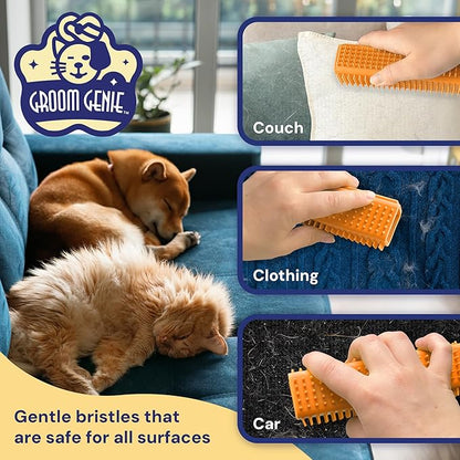 Magic Pet Hair Block Brush (Canyon Orange) | Ultimate Dog & Cat Hair Remover for Sofa, Furniture, Carpet, Bedding, and Clothing | Reusable, Durable, and Easy to Use