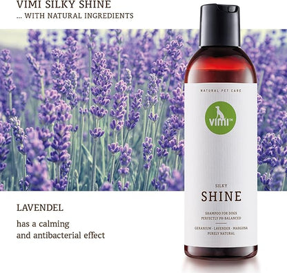 animaux vimi – Silky Shine Dog Shampoo for Sensitive Skin - Relief for Dry, Itchy Skin - Provides Extra Shine - Purely Natural Ingredients - Lavender - Perfectly PH-Balanced - Pet Care - 8.45 fl oz