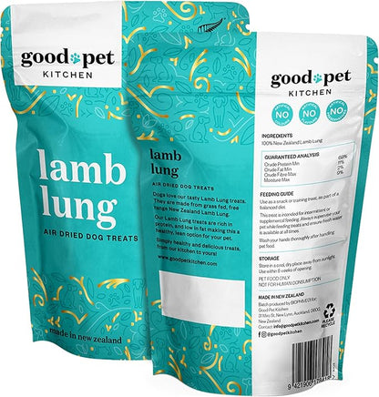 Pet Treats, Air-Dried, Natural, Single Ingredient Dog Treat, Free Range, Grain Free Dog Treats, Toppers, Snacks, Lamb Lung 1.4 oz