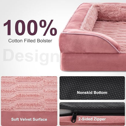 FURTIME Orthopedic Dog Beds for Small Dogs - Waterproof Small Dog Bed, Ultra Comfy Supportive Foam Pet Couch with Removable Washable Cover, Egg Foam Dog & Cat Beds with Nonskid Bottom