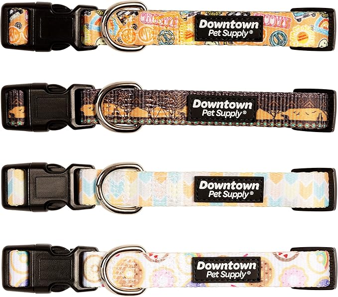 Downtown Pet Supply - Best, Cute & Fancy Dog Collar - Lightweight Adjustable Dog Collar with Quick Buckle & D-Ring - Hand Wash Safe - Good Vibes - M - Medium Dog Collar