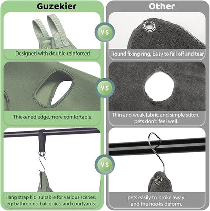 Guzekier Cat Grooming Hammock, Cat Nail Clipper Hammock for Nail Trimming, Cat Holder Sling for Cutting Nails, Restraint Bag with Safety Belt, Nail Clippers and Nail File