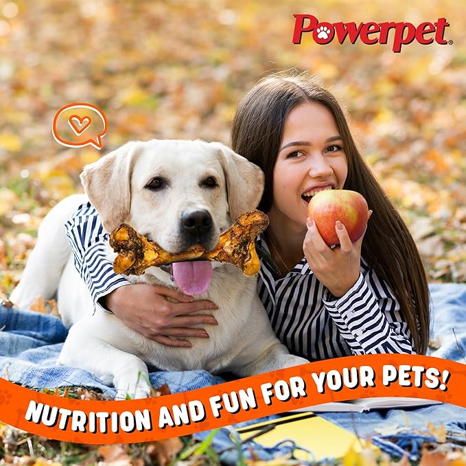 Powerpet Jr. Mammoth Bone - Halloween Dog Treats, Natural Beef Dog Chew Bones, Digestible Dog Bones w/High Calcium, for Dental Health, Large Breeds & Aggressive Chewers - Odorless, Smoked Flavor 1pc