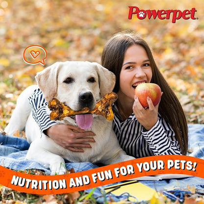 Powerpet Jr. Mammoth Bone - Halloween Dog Treats, Natural Beef Dog Chew Bones, Digestible Dog Bones w/High Calcium, for Dental Health, Large Breeds & Aggressive Chewers - Odorless, Smoked Flavor 1pc