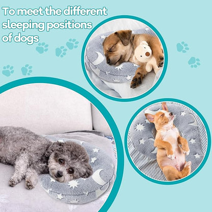 MABOZOO Question Mark Dog Pillow, Pet Pillow Glow in The Dark for Dogs and Cats, Question Shaped Dog Neck Pillow Calming Pillow Pet Calming Toy for Joint Relief Sleeping Improve(Gray, M)