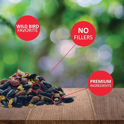 Lyric Supreme Wild Bird Seed for Outside Feeders - Wild Bird Food Mix with Nuts & Sunflower Seeds, Attracts Many Beautiful Songbirds, 13.5 lb (Pack of 3-4.5 lb Bags)