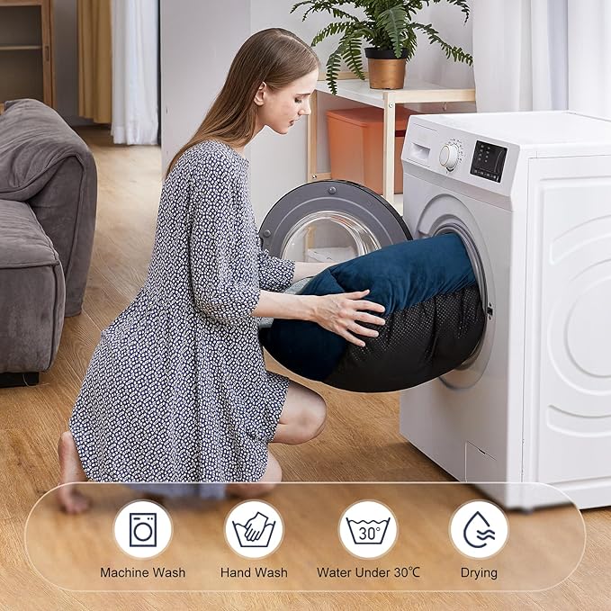 JOEJOY Rectangle Dog Bed for Large Medium Small Dogs - Washable Orthopedic Sofa Bed, Soft Breathable Puppy & Pet Cuddler, Durable Calming Dog Bed with Anti-Slip Bottom, Multiple Sizes, Navy Blue