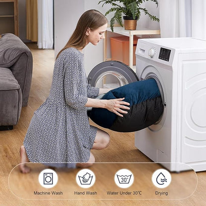 JOEJOY Rectangle Dog Bed for Large Medium Small Dogs - Washable Orthopedic Sofa Bed, Soft Breathable Puppy & Pet Cuddler, Durable Calming Dog Bed with Anti-Slip Bottom, Multiple Sizes, Navy Blue