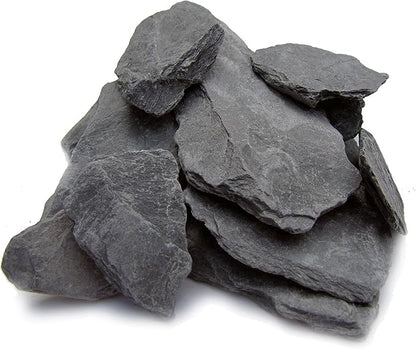 Natural Slate Stone 1 to 3 Inches - USA Sourced and Packaged for Aquascaping Aquariums, Terrariums, Paludariums, Reptile Enclosure, Wargaming, Models, Mosaic Art, Miniature Fairy Gardens (5lbs Grey)