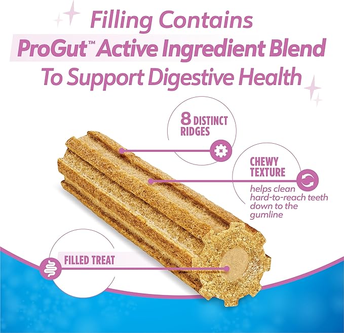 Dentalife Purina Plus Digestive Support Chicken and Pumpkin Flavor Small/Medium Dog Dental Chews, MP - 19 ct. Pouch